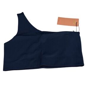 Girlfriend Collective Terrace Bianca One Shoulder Bra TC Blue Size XL NEW